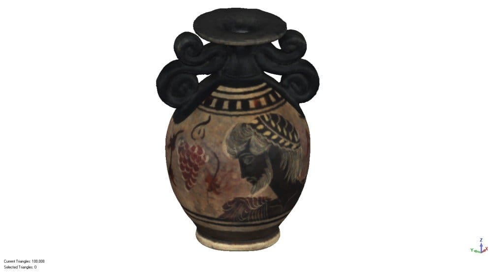 Vase grec (10cm) scannérisé par un système professionnel à lumière structurée