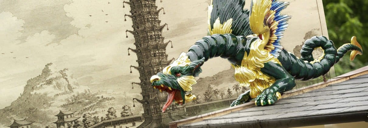 les dragons de la pagode du jardin botanique royal de londres, ont retrouvé la vie grâce aux techniques de scan 3D et d'impression 3D