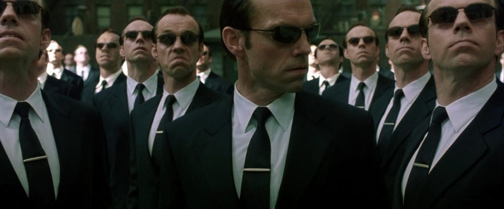 les agents smith de matrix, multipliés grâce la technique de doublure digitale et au scan 3D
