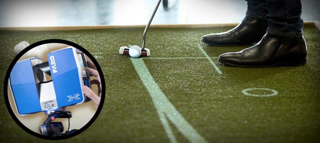 une fois le terrain de golf passé au scan 3D, on le modélise pour en faire un entrainement en réalité augmentée