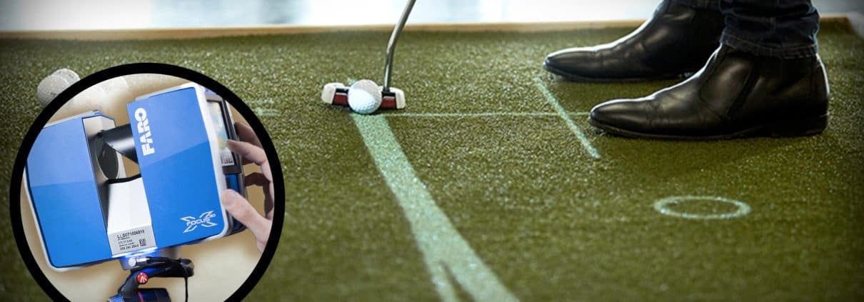 une fois le terrain de golf passé au scan 3D, on le modélise pour en faire un entrainement en réalité augmentée